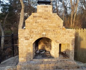 Brick Outdoor Fireplace